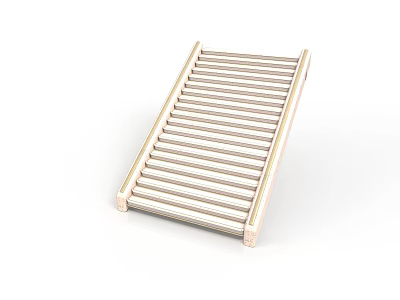 Modern Metal Radiator With Horizontal Slats For Home Heating System 3d model
