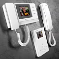Video Doorbell System With Screen And Telephone Style Wall Mounted White Components