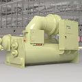 Large Light Green Industrial Equipment Featuring Pipes And Control Panel In Factory