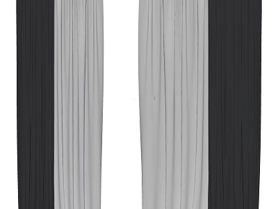 Modern Curtains With Black White And Grey Color Design For Home Decor 3d model