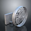 Electronic Industrial Exhaust Fan With Metal Mesh Guard And Square Base Design