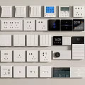 Switch modern switch socket combination switch socket strong weak box rail 3d model
