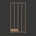 Wooden Display Shelf With Multiple Tiers Bottom Drawer And Modern Design