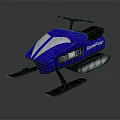SnowFun Blue Snowmobile With Front Skis Rear Tracks And Sleek Design