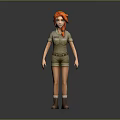 Red Haired Adventurer Character With Friendly Animal Creature In Outdoor Setting