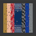 Colorful Segmented Zones Layout With Crowded People Distribution Scene