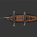Retro sailing ship ancient ship ancient warship large ancient ship ancient warship 3d model