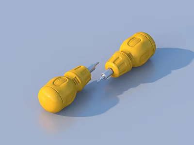 Hardware Tools Yellow Screwdrivers With Ergonomic Handles And Precision Tips For Daily Use 3d model