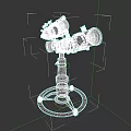 Industrial Equipment With Dual Telescope Like Components And Metal Base Structure