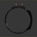 Shiny Black Cylindrical Mechanical Equipment With Red Buttons And Tubular Parts