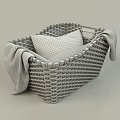 Woven Storage Baskets with Linen Fabric and Checkered Patterns for Home Organizing