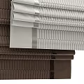 Brown And White Pleated Window Blinds With Woven Fabric Stylish Design For Home Decoration