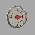 Industrial Equipment Circular Gauge With Scales Red Pointer And Silver Bezel