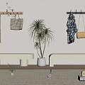 Modern shoe changing stool 3d model