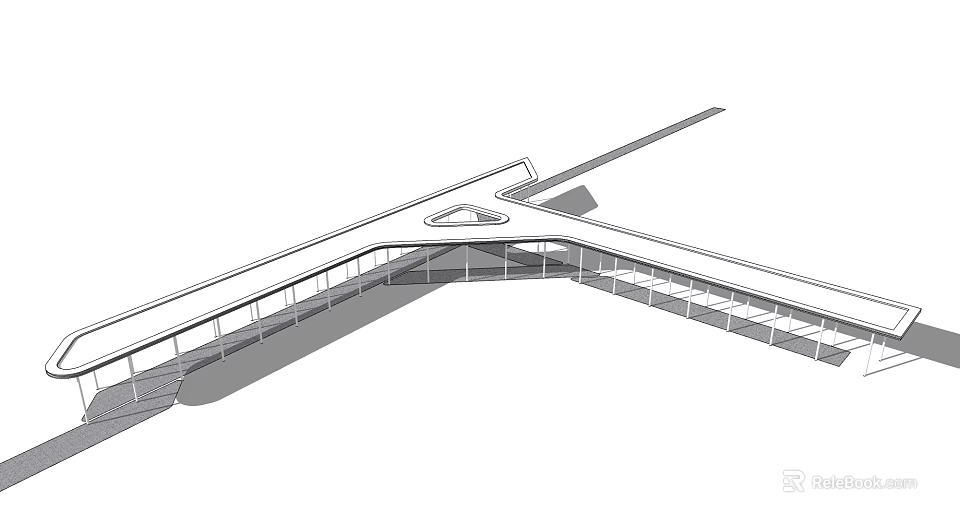Modern Outdoor Pergola Design With Open Beam Structure And Geometric Support 3d model 