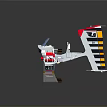 Toy Model Airplane With Red White Black And Yellow Striped Design