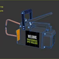 Professional Welding Machine With Black Handle Orange Cable And Gray Body Design