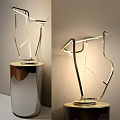 Modern Unique Table Lamp With Geometric Metal Frame And Stylish Lighting Design