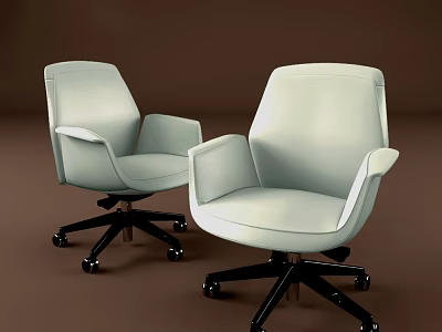 Modern Light Gray Office Chair With Armrests Swivel Wheels And Ergonomic Comfort Design 3d model