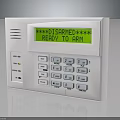 White Security Alarm Control Panel With Numeric Keypad Ready to Arm Status