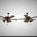 Modern Ceiling Fans With Gold Base Black Blades And Chandelier Lights