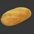 Fresh Golden Crusty Bread With Sliced Patterns On Black Background