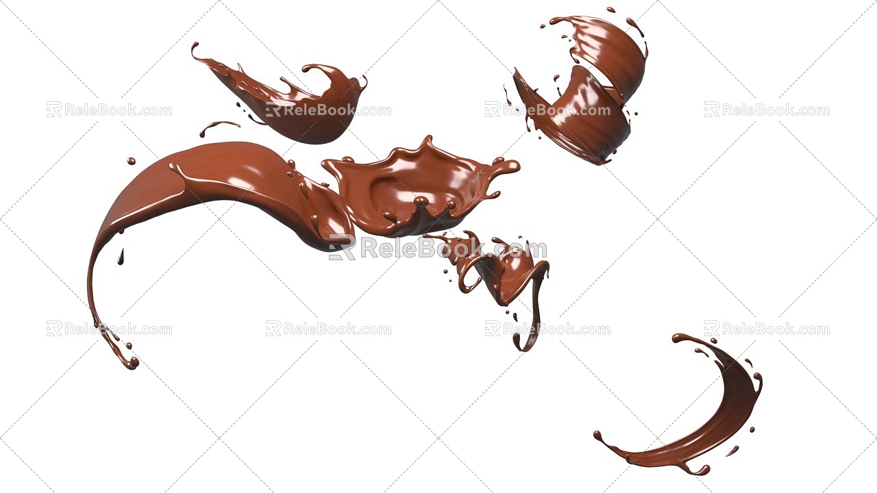 Liquid Splash Chocolate Fluid Chocolate Milk 3d model