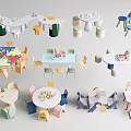 Colorful Children's Activity Tables With Matching Chairs For Kids Playroom