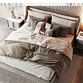 Cozy Double Bed with Upholstered Headboard Pillows and Nightstands in Modern Bedroom