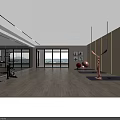 Spacious Yoga Fitness Studio With Large Windows Natural Light Wooden Floors And Workout Props