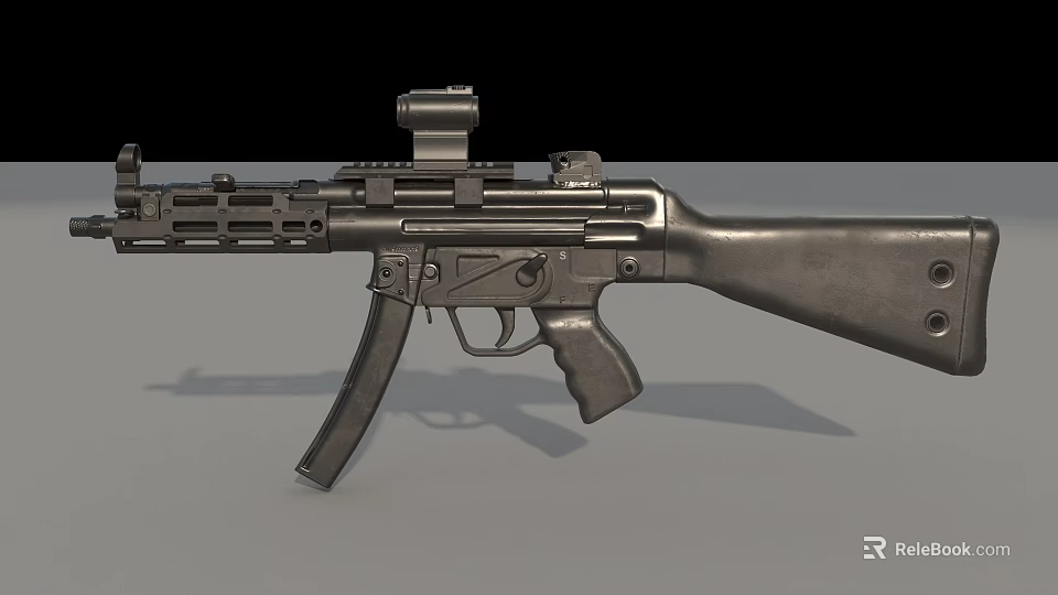 Detailed Classic Rifle With Mounted Scope And Metal Body Design 3d model 