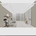 Elegant Hotel Corridor Interior With Wooden Panel Walls Pendant Lights Decorative Ornaments And Patterned Carpet