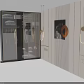 Elegant Modern Wardrobe Interior With Glass Door And Gray Luxury Design