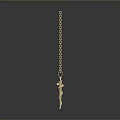 Gold Snake Pendant Necklace With Elegant Delicate Chain Design 3d model