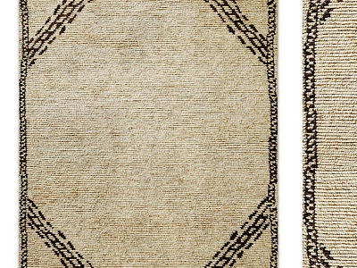 Quiet natural national hand-woven wool carpet 3d model