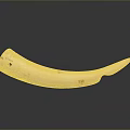Ivory Colored Horn Shaped Household Item With Red And Black Decorative Patterns