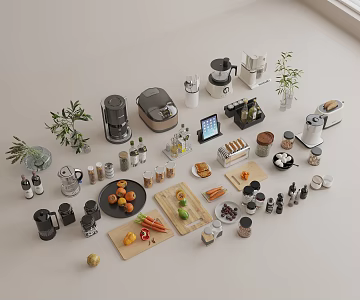 Kitchen Supplies Kitchen Small Appliances Kitchen Appliances Kitchen Appliances Kitchen Appliances Kitchen Seasoning Pot Food Beverage Vase Green Plant 3d model