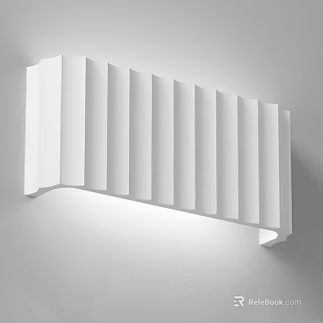 Sleek Modern White Wall Lamp With Vertical Strips For Home Interior Decor 3d model 