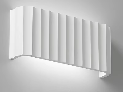 Sleek Modern White Wall Lamp With Vertical Strips For Home Interior Decor 3d model