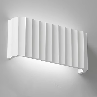 Sleek Modern White Wall Lamp With Vertical Strips For Home Interior Decor 3d model
