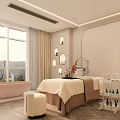 Elegant Luxury Beauty Salon Interior With Treatment Bed And Styling Chairs
