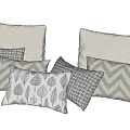 Stylish Decorative Pillows With Leaf Houndstooth Chevron Patterns In Gray Beige Tones