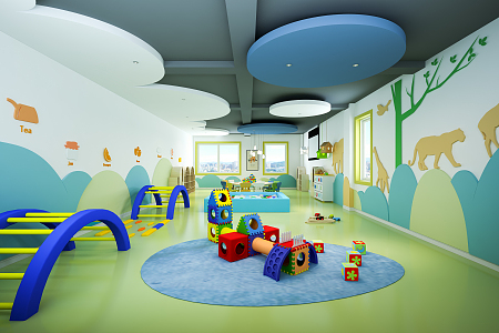 Modern Kindergarten Classroom 3d model