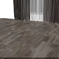 Gray Curtains With White Sheer Design For Modern Interior Window And Wooden Floor