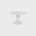 Round White Marble Coffee Table With Elegant Pedestal Base Design 3d model