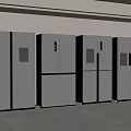 Modern Stainless Steel Multi door Refrigerators Neatly Arranged in Display Room