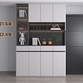 Modern Household Shoe Cabinet Sideboard Shoe Cabinet Wine Cabinet Handless Shoe Cabinet 3d model