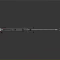 Modern Sniper Rifle With Long Barrel Scope And Metal Components Design