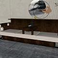 New Chinese-style three-person sofa 3d model