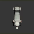 Metallic Robot Dachshund Design With Silver Body And Red Circular Accents